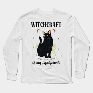 Witchcraft Black Cat Witch Wiccan Fun Long Sleeve T-Shirt